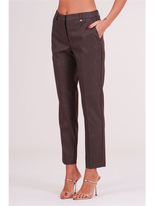 Pantalone New York gessato Luckylu Milano | PA27GEBROWN
